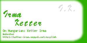 irma ketter business card